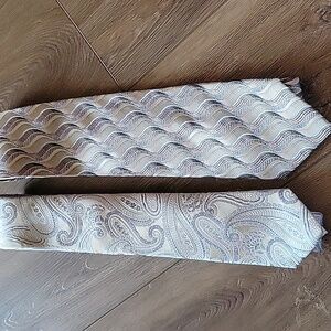 Bundle 2 Silk Ties Light Blue and Metaluc Colors Like New